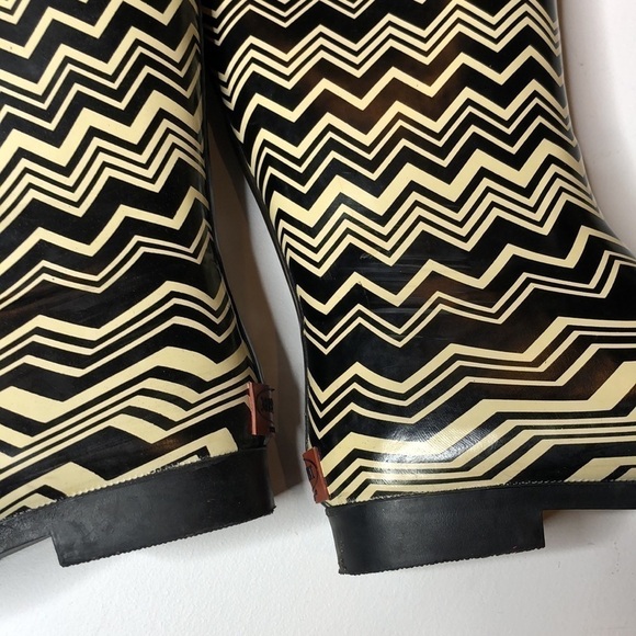 Missoni For Target Zig Zag Rainboots Black Cream 8 - Picture 9 of 9